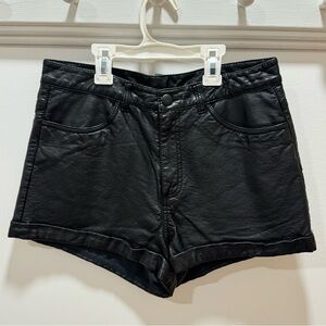 Faux leather mini shorts